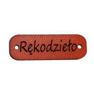 Przywieszka Rękodzieło Ekoskóra Brązowa 40 Mm