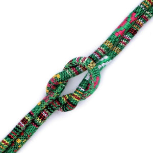 Sznurek Okrągły Wzór Etniczny 6 Mm - Zielony