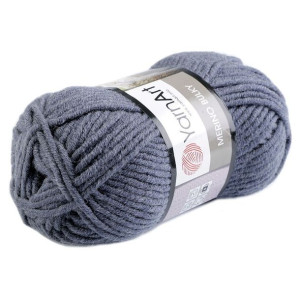 Włóczka Merino Bulky 100g - Szaro-niebieska