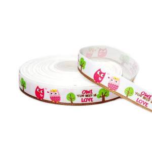 Tasiemka Rypsowa Sowy Owl You Need Is Love 15 Mm