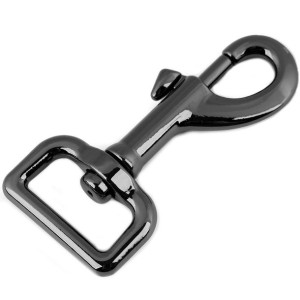 Karabińczyk Metalowy Masywny 25 Mm - Czarny Nikiel