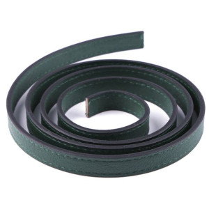 Pasek Z Ekoskóry Przeszyty Ciemny Zielony 15 Mm - 120 Cm