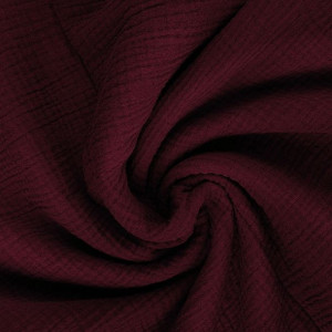 Muślin Bawełniany Double Gauze Windsor Wine - Bordowy