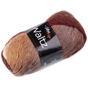 Włóczka Waltz Cieniowana 100 G - Bordowo-brązowa