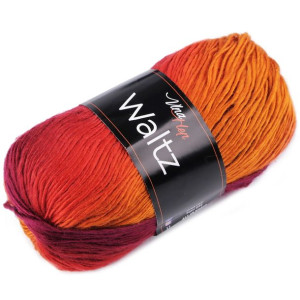 Włóczka Waltz Cieniowana 100 G - Pomarańczowo-turkusowa