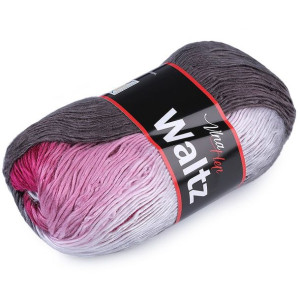 Włóczka Waltz Cieniowana 100 G - Szaro-różowa