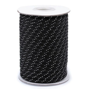Sznurek Poliestrowy 4 Mm - Czarno-biały 5 Metrów