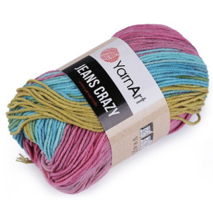 Włóczka Cieniowana Jeans Crazy 50 G - Kolorowa 8211