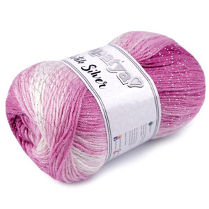 Włóczka Cieniowana Papatya Batik Silver 100 G - Różowa 04