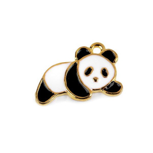 Zawieszka Metalowa Emaliowana - Miś Panda