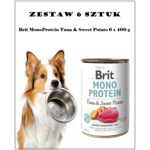 Brit Mono Protein Tuna&Sweet Potato 400g. Puszka. Zestaw 6 x 400g