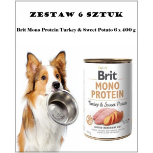 Brit Mono Protein Turkey&Sweet Potato 400g. Puszka. Zestaw 6 x 400g