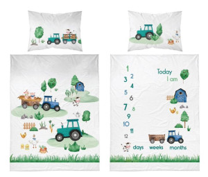 Pościel niemowlęca 100x135 Traktorek Farma BAWEŁNA
