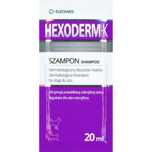 Eurowet Hexoderm-K Szampon Dermatologiczny Dla Psów i Kotów 1 X 20 ml Sasze