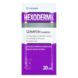 Eurowet Hexoderm-K Szampon Dermatologiczny Dla Psów i Kotów 20 X 20 ml
