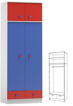 BRICKS  N9+N szafa dziecięca z nadstawką 80x53 w.227