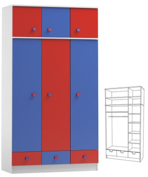 BRICKS  N10+N szafa dziecięca 120x53 w.227
