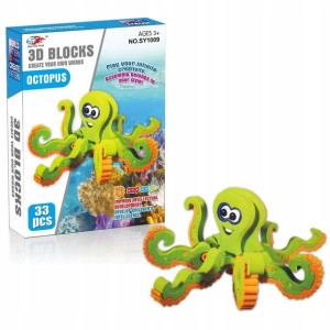 Klocki Piankowe Ośmiornica Miękkie Puzzle 3d 33el
