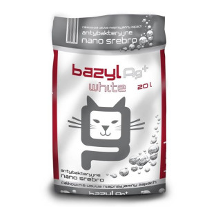 Żwirek Bazyl Ag+ Compact White 20l z Jonami Srebra