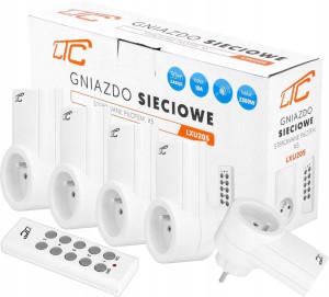 5 Gniazdek Sieciowych Sterowane Pilotem Zasięg 30m