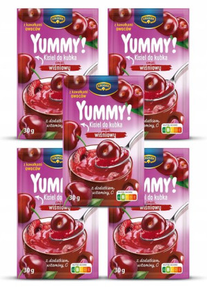 YUMMY Kisiel Do Kubka WIŚNIOWY Kruger 5 x 30g