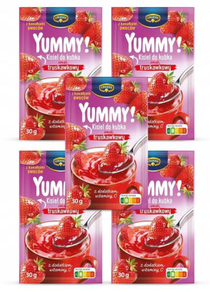 YUMMY Kisiel Do Kubka TRUSKAWKOWY Kruger 5 x 30g