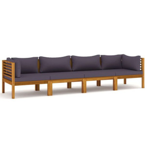 4-osobowa sofa ogrodowa z poduszkami, lite drewno akacjowe
