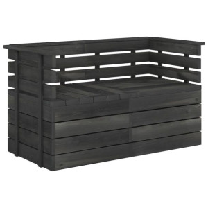 Ogrodowa sofa 2-osobowa z palet, ciemnoszara, drewno sosnowe