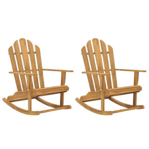 Bujane krzesła Adirondack, 2 szt., lite drewno tekowe