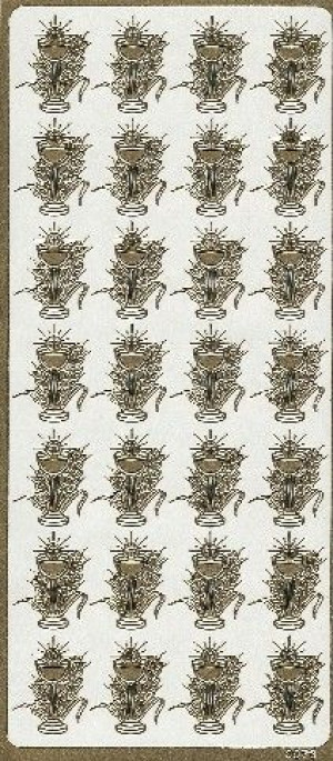 STICKERSY NAKLEJKI kielich z kłosem komunia złoty