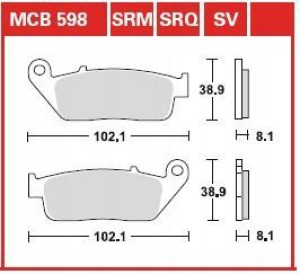 Klocek hamulcowy kpl. MCB598SRM LUCAS sinter-SRM