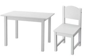 IKEA SUNDVIK Zestaw stolik z krzesełkiem szary