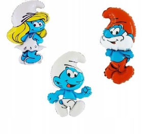 Balon Foliowy – Smerf, Smerfetka, Papa Smerf 100cm