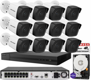 Monitoring Ip 4mpx 12 Kamer Ipcam-b4 Hikvision Poe