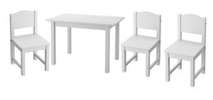 IKEA SUNDVIK Zestaw dla dziecka stolik z 3 krzesełkami szary