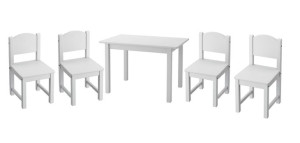 IKEA SUNDVIK Zestaw dla dziecka stolik z 4 krzesełkami szary