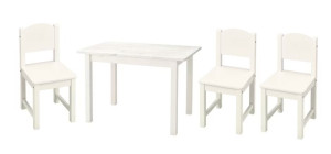 IKEA SUNDVIK Zestaw dla dziecka stolik z 3 krzesełkami biały