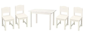 IKEA SUNDVIK Zestaw dla dziecka stolik z 4 krzesełkami biały