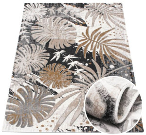 Dywan Rustic 12637 monstera szary / beżowy
