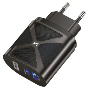 Ładowarka Sieciowa GaN 65W z portami USB, USB C wspiera szybkie ładowanie c