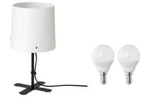 IKEA BARLAST/SOLHETTA Lampa stołowa 31 cm w zestawie z żarówką