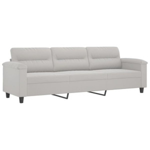 3-osobowa sofa, jasnoszary, 210 cm, tapicerowana mikrofibrą