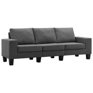 3-osobowa sofa, ciemnoszara, tapicerowana tkaniną