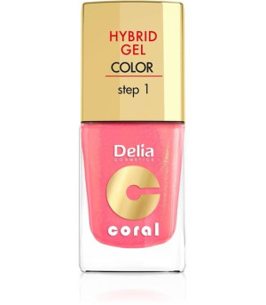 DELIA Coral Lakier hybrydowy 16 Ciepły Różowy 11ml