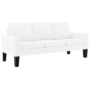 3-osobowa sofa, biała, sztuczna skóra