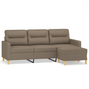 3-osobowa sofa z podnóżkiem, taupe, 180 cm, tkaniną