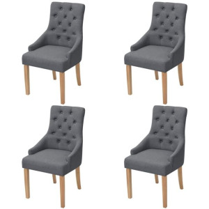 Krzesła stołowe, 4 szt., ciemnoszare, tkanina