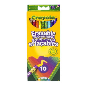 Crayola Kredki ołówkowe ścieralne z gumką 10 kolorów