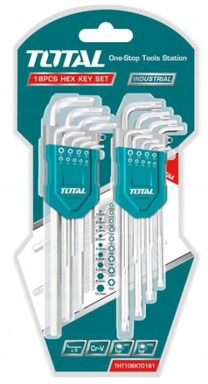 Zestaw kluczy HEX-TORX CR-V 1.5-10mm,T10-T50 18szt