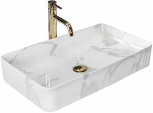 Umywalka Ceramiczna Nablatowa DENIS SHINNY MARMO